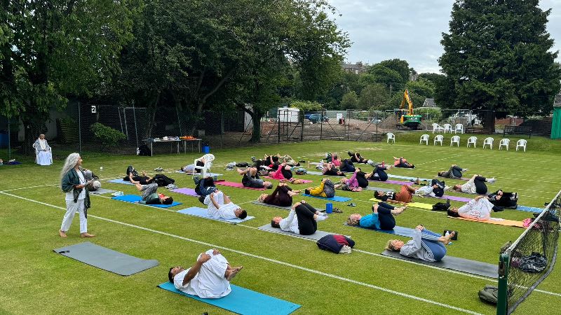 Celebrated International Day Of Yoga at Grange Cricket Club, Edinburgh